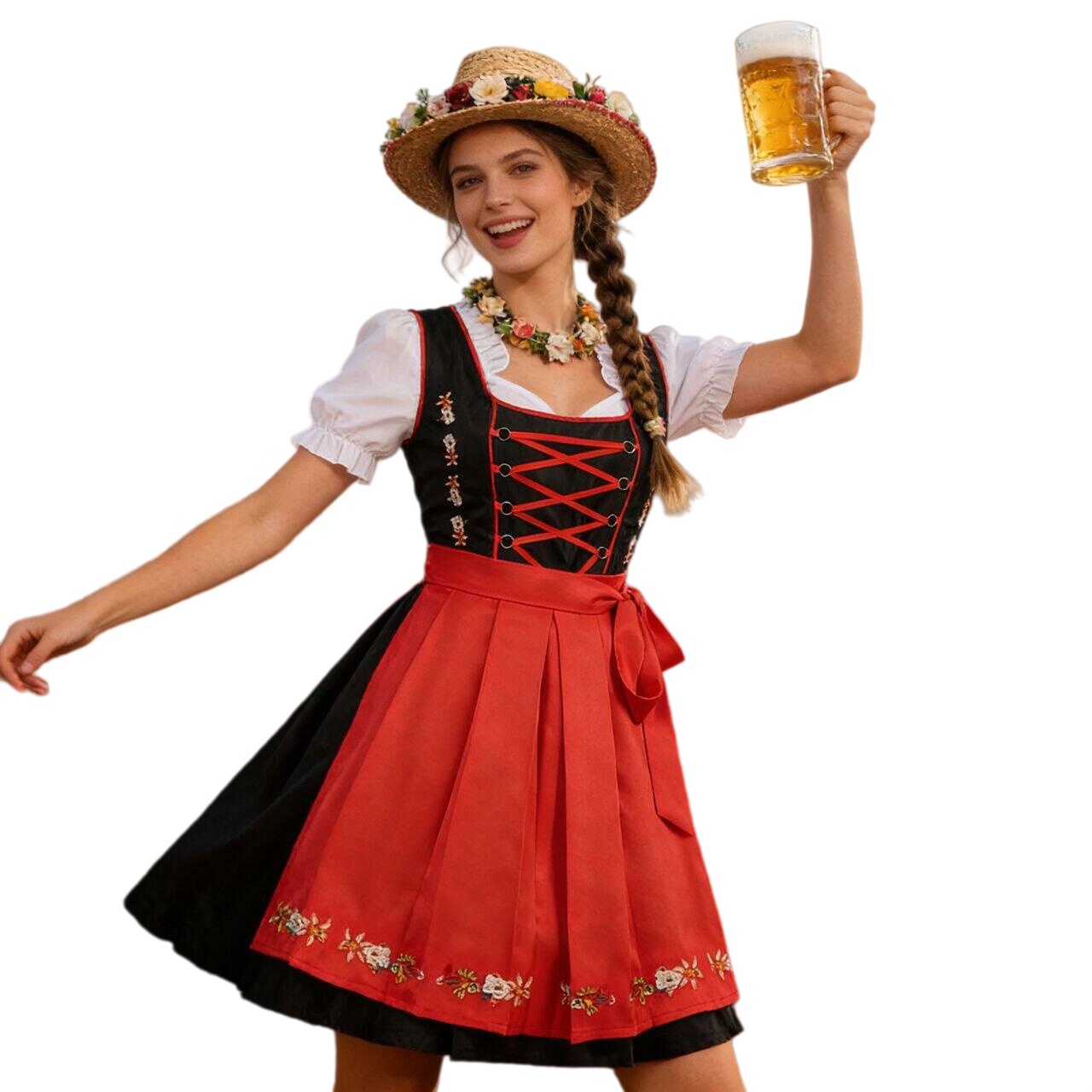 Plus Size German Oktoberfest Dirndl Dress Beer Festival Maid Cosplay Costume